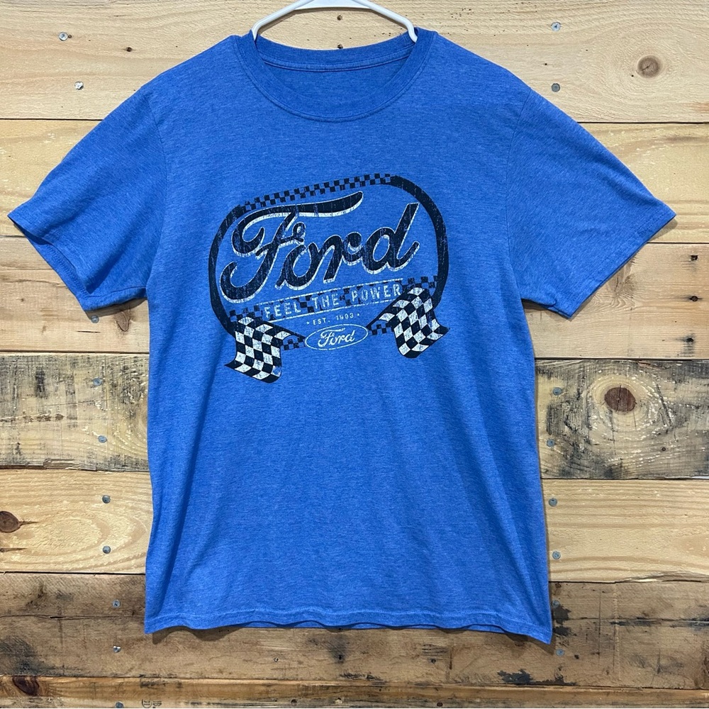 Ford Men"s Blue Feel The Power Tee In Size Medium